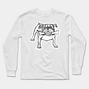 Bulldog dog with bone in mouth Long Sleeve T-Shirt